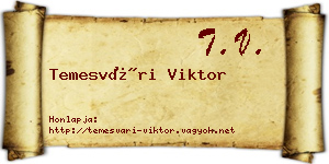 Temesvári Viktor névjegykártya